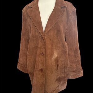 Chic Brown Suede Women's Blazer